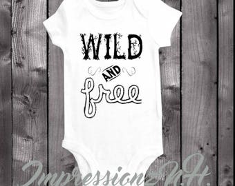 Funny baby onesie i body, jednoczęściowy koszula - dzikie i wolne, chrzciny, nowe dziecko
