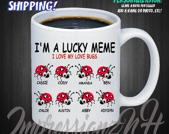 Personalized mug - Lady bug mug - meme mug - grandkids mug - Mother's Day gift - Grandmother mug