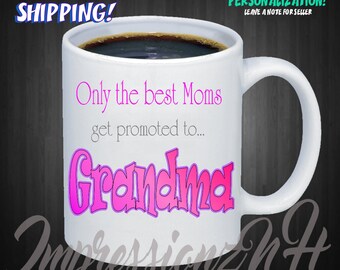 Anuncio del bebé - taza de la nueva abuela - Mamá promovida - Regalo de la abuela - Taza de la abuela - taza del día de la madre - Regalo del día de la madre - Para mamá - Mamá