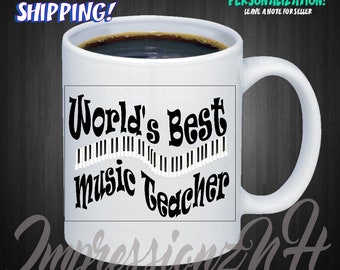 music teacher gift - teacher gift - music mug - band gift - musician gift - end of school year gift - teacher appreciation