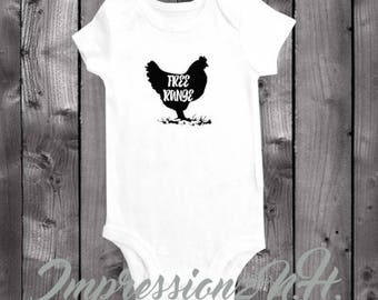 Chemise de poulet de cache-couche - gamme gratuit, bébé drôle, élever des poulets, vie à la ferme - ferme grenouillère - Body ferme - poulet poulet-grenouillère Body