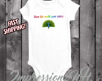 Te Paw-Paw Baby Body-koszulka, baby shower, nowe Baby, Body-Pokaż światu kolory-pozytywne cytaty