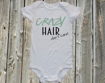 Funny baby onesie, funny baby bodysuit one-piece - Crazy Hair dont care one-piece bodysuit onesie shirt