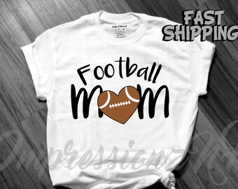 Football Mom Shirt, football heart, cute team pride tshirt, Football shirt for Mom, football aunt, football uncle