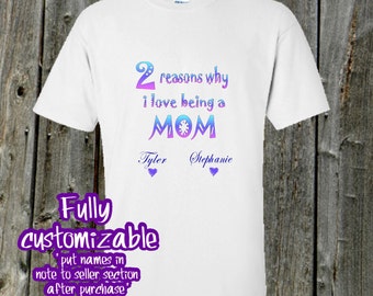 Custom Mom Tshirt  with names