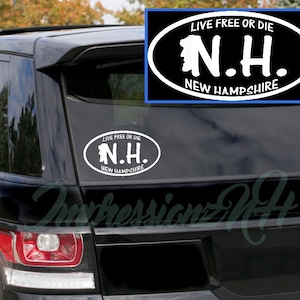 New Hampshire Sticker - New Hampshire Souvenir - New Hampshire car decal - Live Free or Die - Car decal