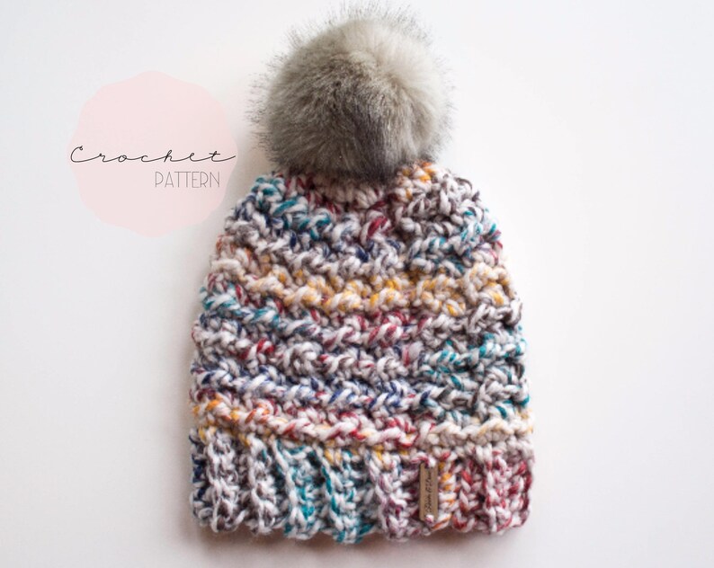 Chunky Crochet Beanie Pom PDF Chunky Crochet Toque Pattern Crochet Hat Pattern Crochet Toque Hat Pattern Beginner Crochet Beanie Pattern