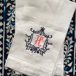 Pagoda Monogram Hand Towels
