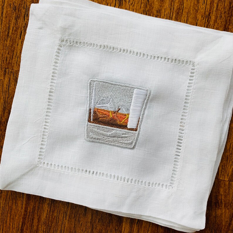 Bourbon on the Rocks Cocktail Napkins Etsy
