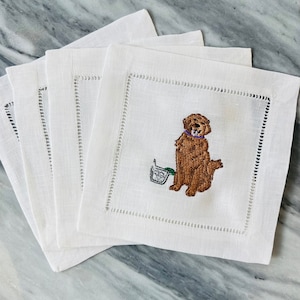 The Tipsy Dog - Golden Retriever Cocktail Napkin Set