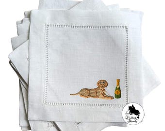 The Tipsy Dog -  Mini Vizsla Cocktail Napkins