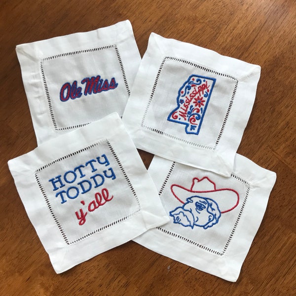 Hotty Toddy Ole Miss Spirit Cocktail Napkin Set