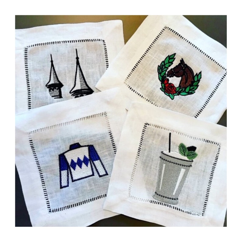 Kentucky Derby Inspired Cocktail Napkins set of 10 Etsy