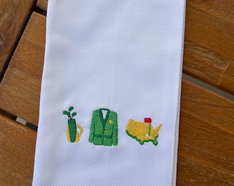 Masters Inspired Embroidered Hand/Tea Towel
