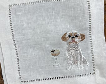 The Tipsy Dog - Shih Tzu Cocktail Napkins