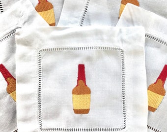 Kentucky Bourbon Embroidered Cocktail Napkins