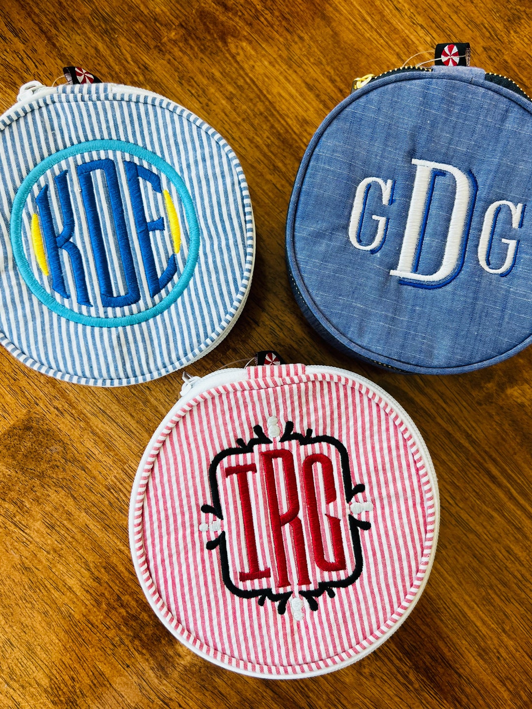 Monogrammed Round Jewlery Bag - Etsy