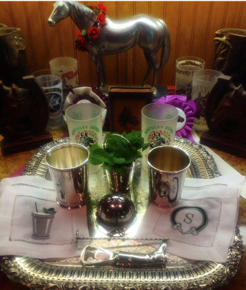 Mint Julep Cup Cocktail Napkins Etsy