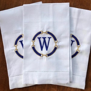 Equestrian Bit Monogram Hand Towel