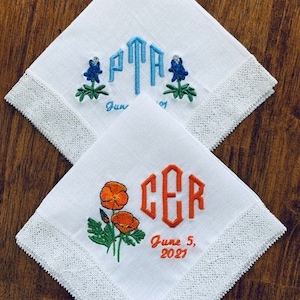 Wedding Handkerchief - monogrammed
