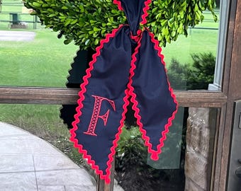 Monogrammed Wreath Scarf / Sash