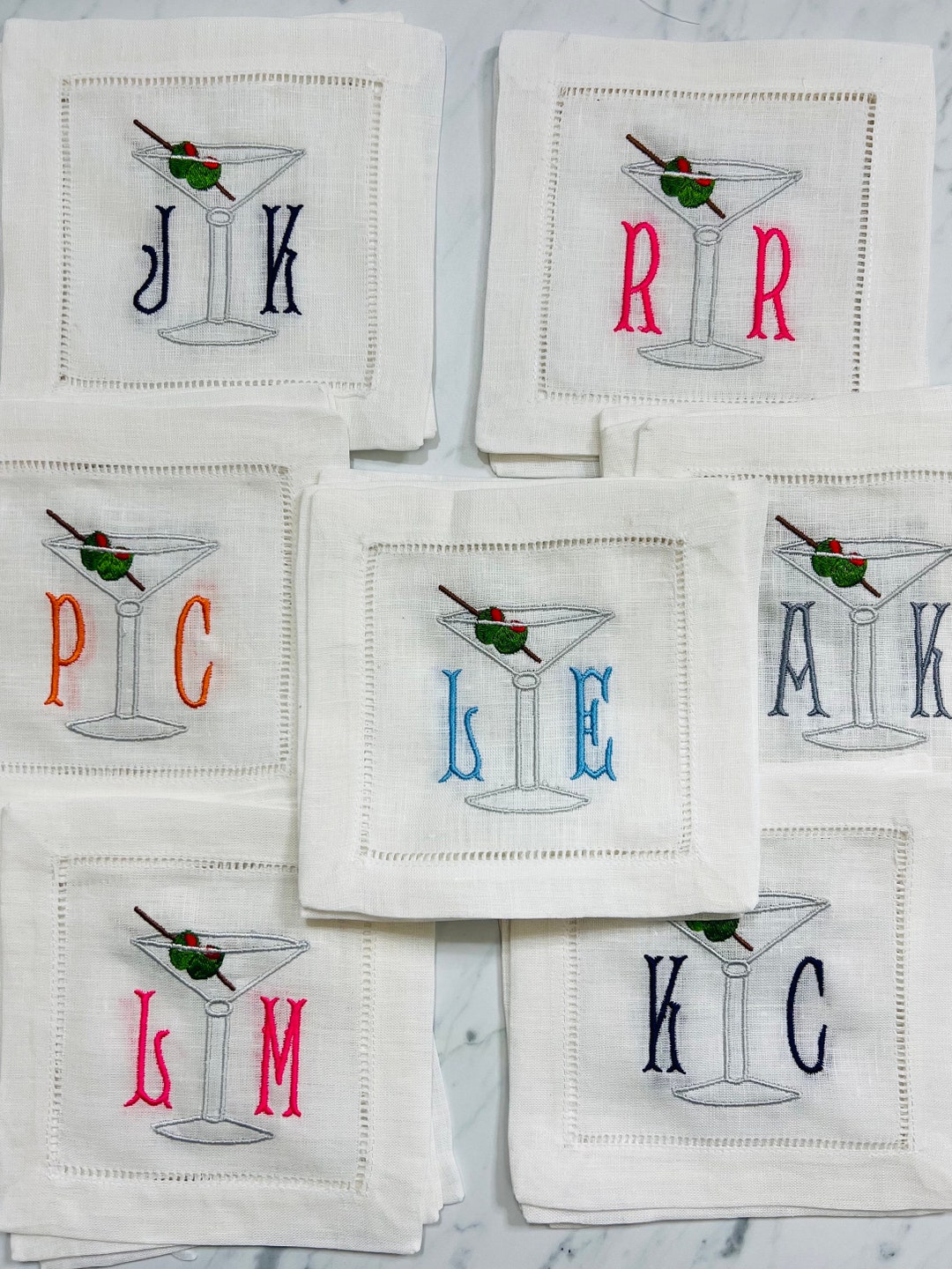 Martini Cocktail Napkin Set Etsy