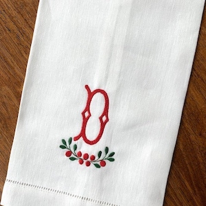 Holly Swag Monogramm Geschirrtuch