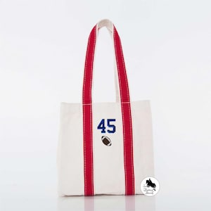 Football Embroidered Canvas Beverage Tote