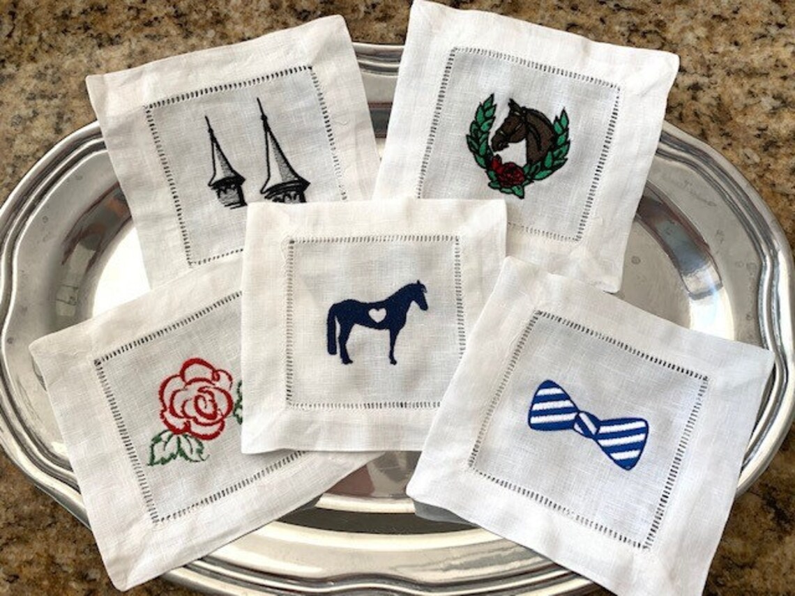 Kentucky Derby Inspired Cocktail Napkins set of 10 Etsy
