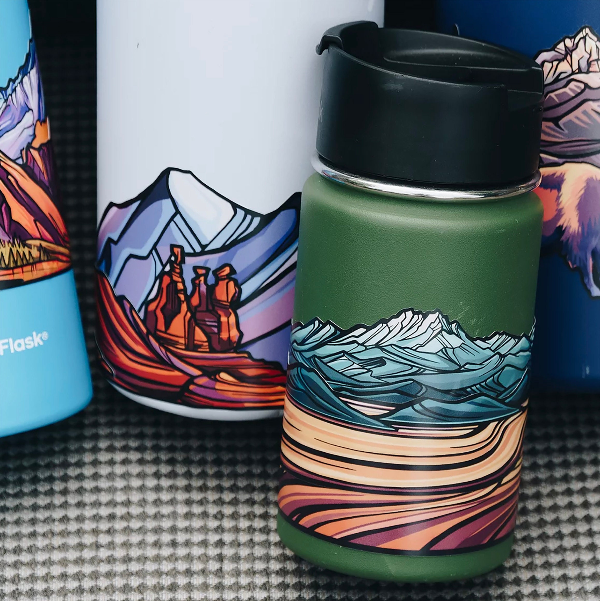 Hydrascape Infinity Stickers. Long mountain stickers for water bottles,  laptops & cars