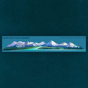 Cascade Volcanoes Miniscape Sticker