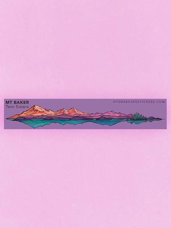 Mt Baker & Twin Sisters Miniscape Sticker