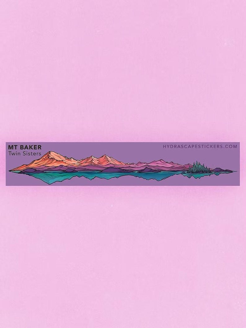 Mt Baker & Twin Sisters Miniscape Sticker image 1