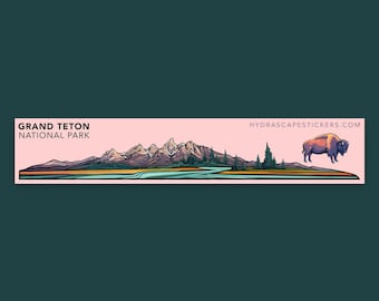 Grand Teton National Park Miniscape Sticker