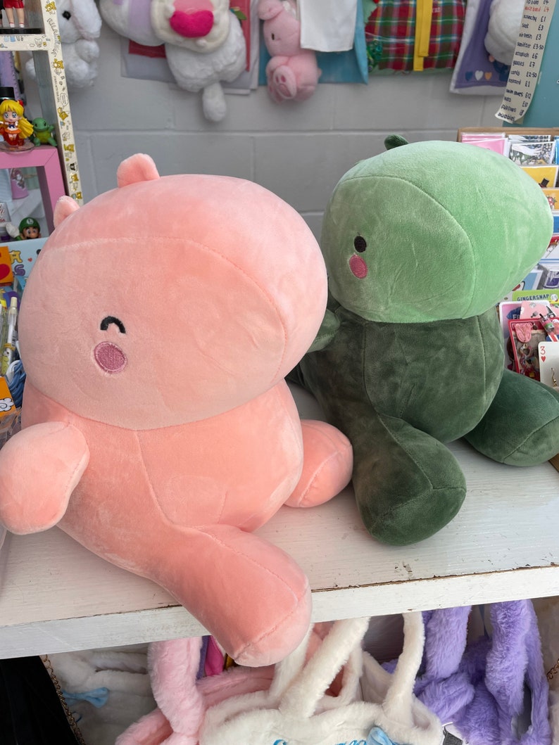 Kenji Dinosaur Plushies in Green Blue and Pink Etsy UK
