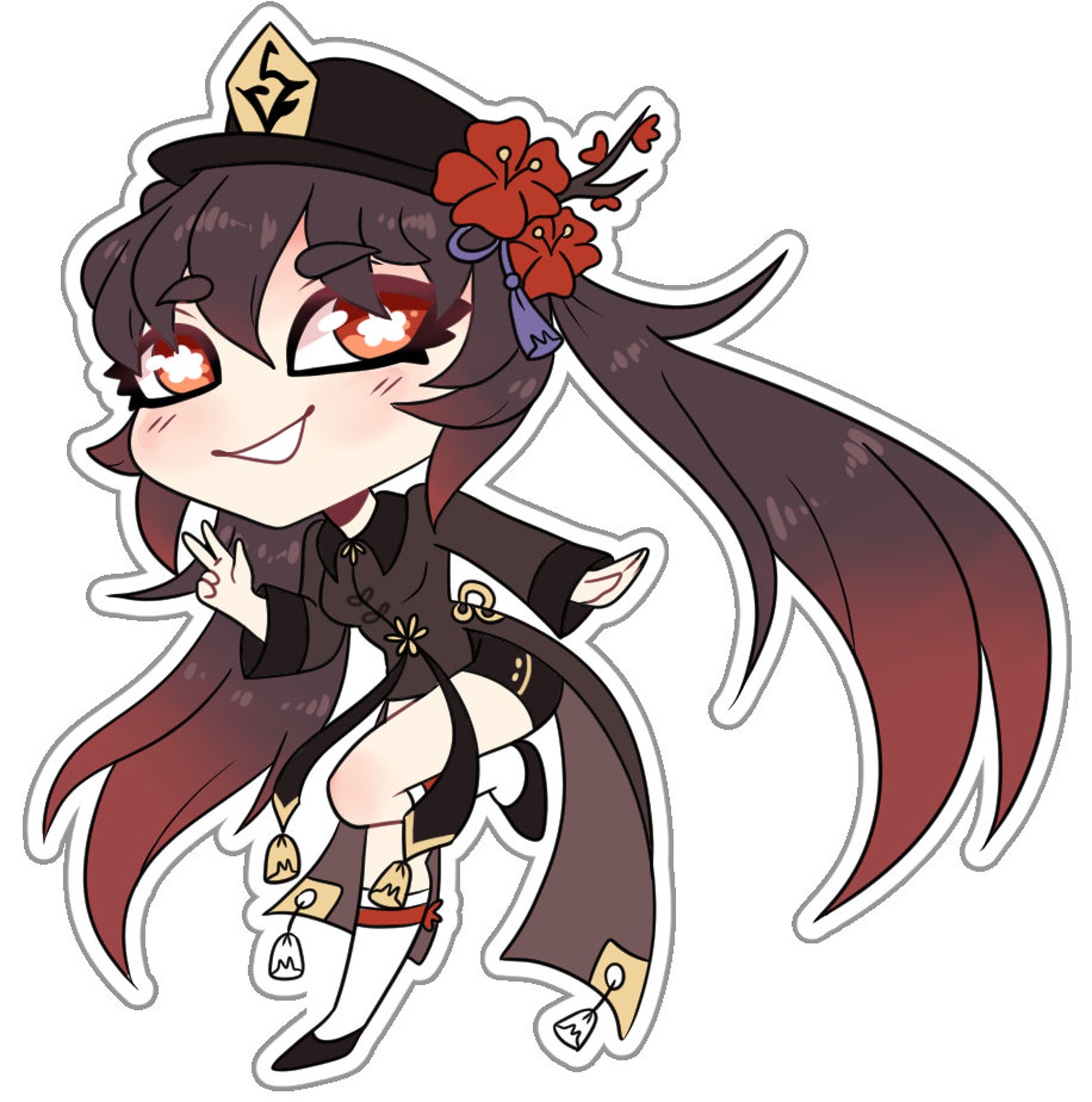 Genshin Impact Hu Tao Sticker Etsy