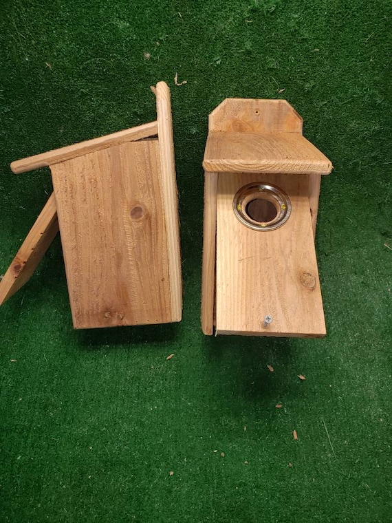 1 Blue Bird Nesting Boxes Bird House Wildlife Box With Metal Etsy