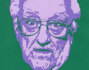 Original Hand cut layered paper portrait of Bernard Cribbins by Jo Rockley