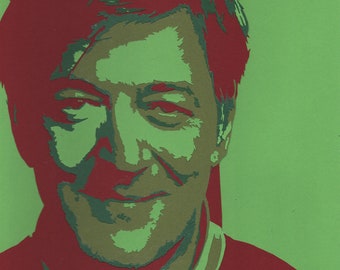 Original A4 Hand cut Paper Portrait of Stephen Fry by Jo Rockley