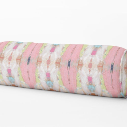 Designer Painterly Round Bolster Blush Bolster Pillow Long Etsy