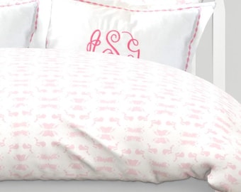 NEW French pink and white painterly duvet cover ballet pink bedding girls dorm throw soft pink twin duvet cover full queen dorm