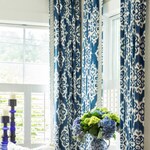 Blue Ikat Curtains Blue White Curtains Navy Drapes Curtains Etsy