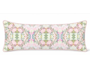NEW "EDEN" Colorful fun lumbar pillow pastel pink green blue dorm room pillow girls room pillow accent bedding trending college 14x32 14x36