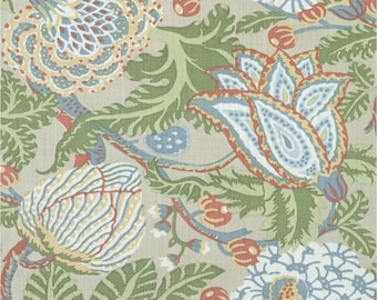 THIBAUT MITFORD BEIGE fabric yard  jumbo floral Anna French Navy colorway thibaut fabric by the yard remnant blue floral