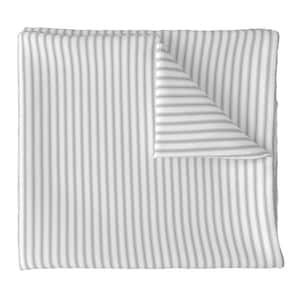 French Ticking Roman Shades CUSTOM size striped roman shades kitchen window shades grey stripe roman shade stripes ticking window shade blue image 3