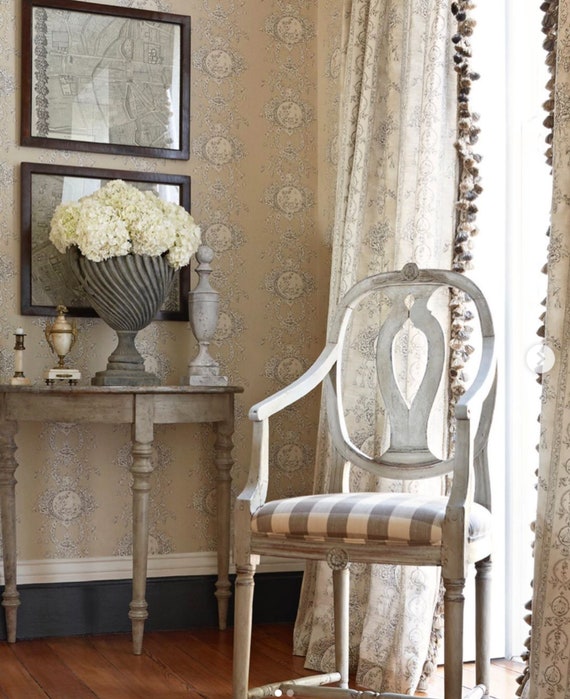 French Country Curtains Toile Curtains Cream Toile Drapes Etsy