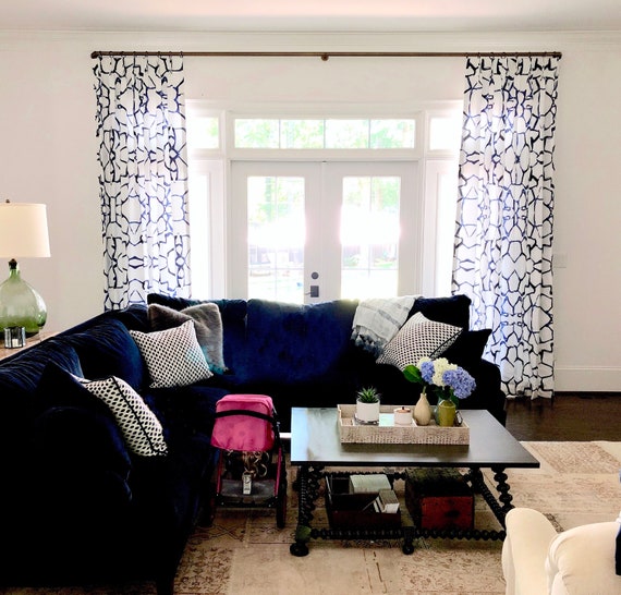 Navy White Curtains Brush Paint Stroke Blue Hong Kong Navy White Curtains Brush Paint Stroke, Navy Curtains White Walls