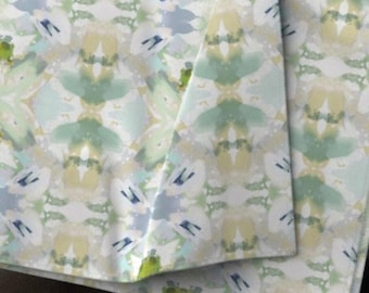 NEW SHIP Blue green beige fleece blanket mist blue chartreuse accent pillow chinoiserie dorm throw greens blues aqua 50 x 60 throw blanket