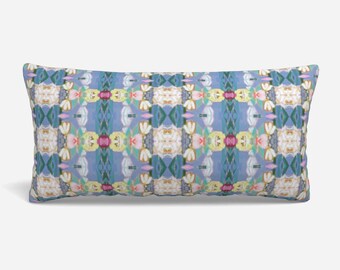 QUICK SHIP Taylor's Garden pillow pink blue yellow accent pillow dorm blue design girls lumbar 18x18 22x22 12x24 14x20 soft bed girls room
