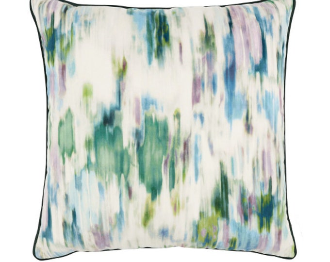 Small lilac and green front and back premium pillow.